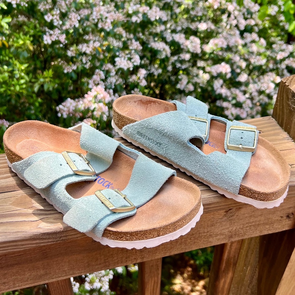 BIRKENSTOCK Arizona Soft Footbed Light Blue - Size 38